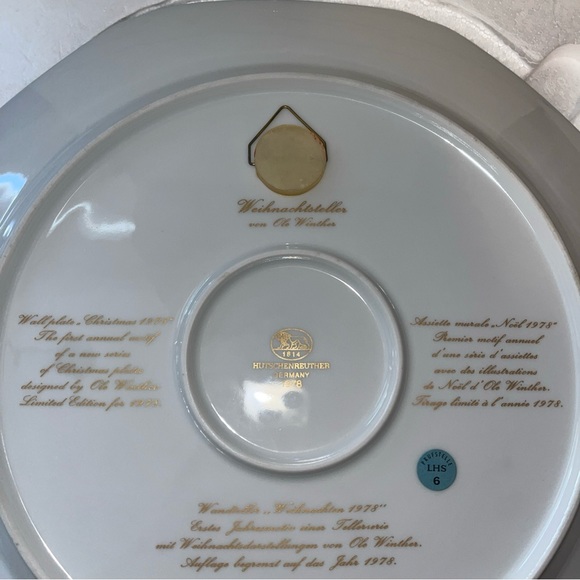 1978 Hutschenreuther Weihnachts-Teller Goddess of Christmas Plate by Ole Winther - Picture 7 of 12